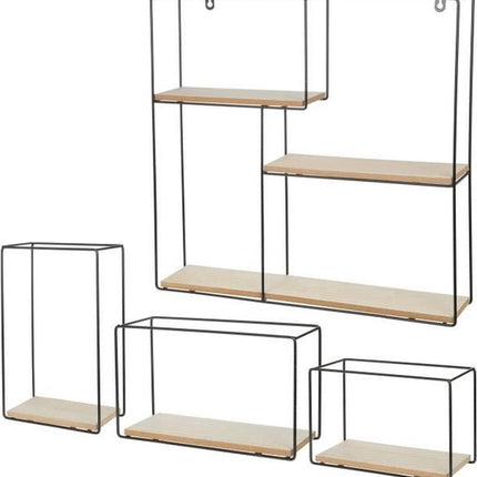 Atmosphera Wandplanken set van 4 - wandrek - wandbox - grote set wandrekjes