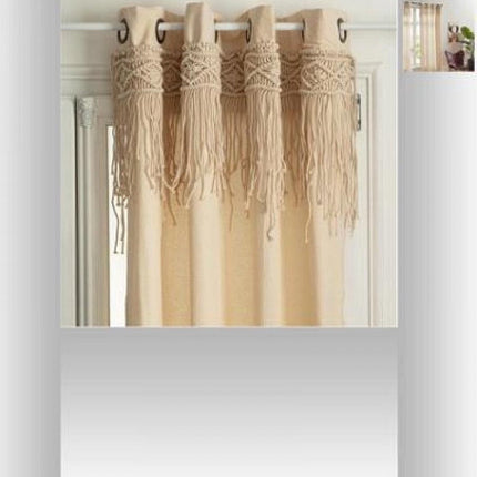 Gordijnen-Macrame ritueel 140x260, beige,merk Atmosphera Créateur d'intérieur