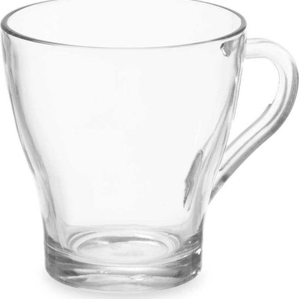 Vivalto Design Koffie/thee glazen met oor - set 6x stuks - transparant glas - 280 ml