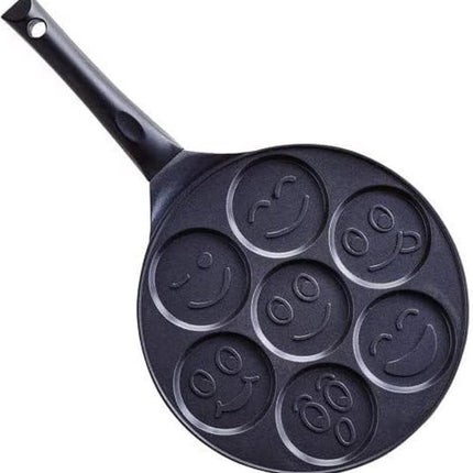 Crêpemaker - Pancake Pannenkoeken 7 Kop - Marmeren Anti Aanbaklaag met Smiley