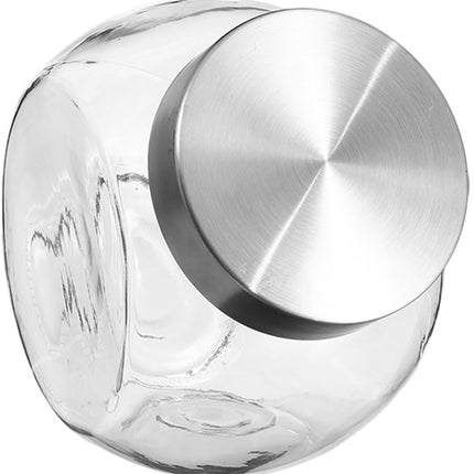 Snoeppot/voorraadpot glas met RVS deksel - 650 ml - Voorraadpotten met luchtdichte sluiting