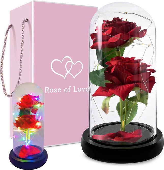 eeuwige roos in glas