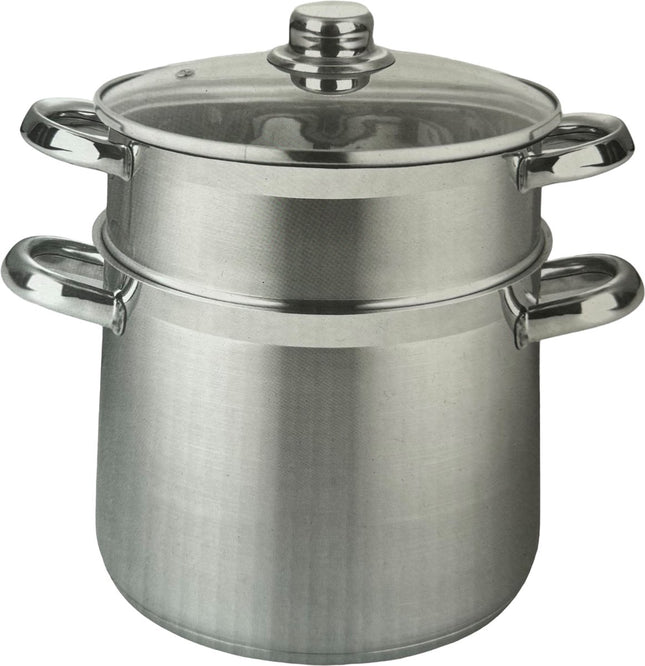 Kadirelli Couscouspan met Deksel - Stoompan - 3-Delig - Ø22 cm - 6L - RVS