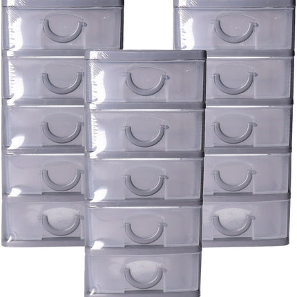 Five Ladeblokje kunststof met 5 lades - 3x - transparant/zwart - 9 x 13 x 19 cm - opberglades