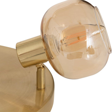 Atmosphera Pilia Plafondlamp - Ø25xH16cm - Goud/Amber