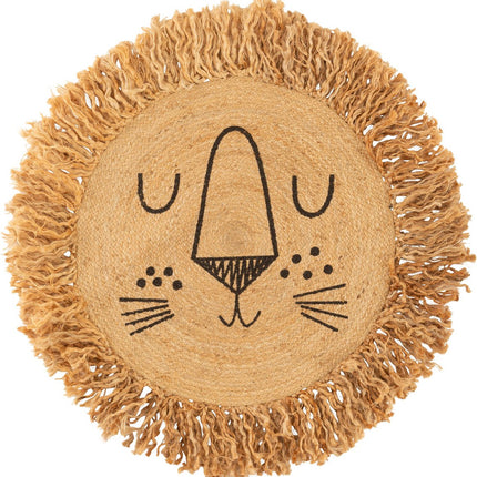 Atmosphera kids tapijt / vloerkleed Leeuw - Dia 90 cm - Jute
