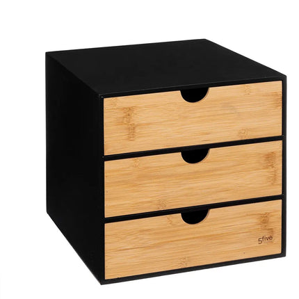5Five kantoor organizer ladeblok - 2x - 3 lades - 25 x 31 x 24 cm - hout