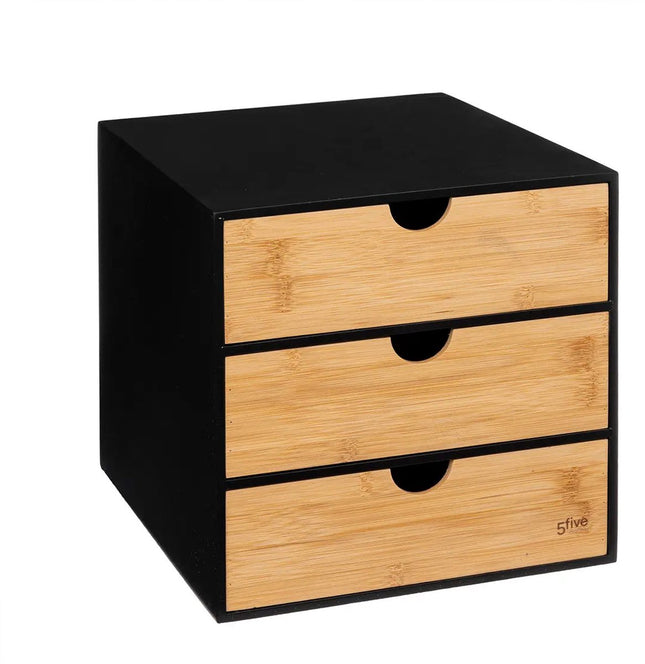 5Five kantoor organizer ladeblok - 2x - 3 lades - 25 x 31 x 24 cm - hout
