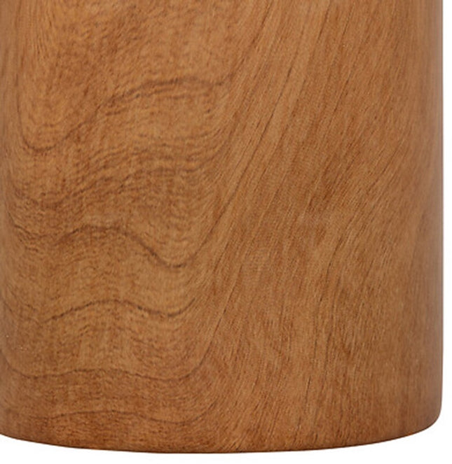 Atmosphera Bloemenvaas Botanic - houtlook bruin - keramiek - D12 x H30 cm - stelen en boeketten