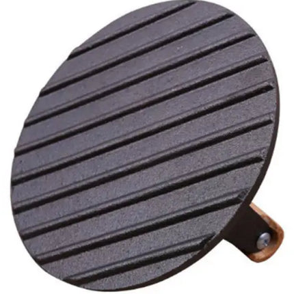 Gietijzeren Hamburgerpress XL – Zware Grill- en BBQ Press voor Hamburgers, Smashburgers en Vlees – 17,5 cm – Met Houten Handvat - Vleespress - Press voor gegrilde groenten - Rond