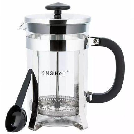 Kinghoff KH4838 Theezetapparaat - Glazen Kan met RVS Infuser - 0,8 Liter - Afwasmachinebestendig - Glas