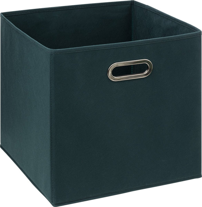 5Five Opbergmand/kastmandje - Smaragd groen - 31 x 31 x 31 cm - 29 liter - Vakkenkast manden - Stof met versterkte bodem - Opvouwbaar