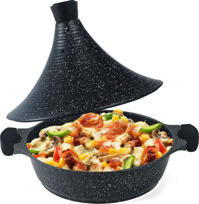 Hakal Tajine Marrakesh XL - Mat zwart 32 cm - geschikt ook voor Inductie