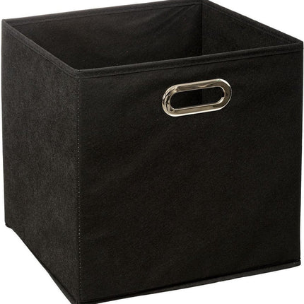 5Five Opbergmand/kastmand zwart - linnen - 29 liter - 31 x 31 x 31 cm - Opbergbox - Vakkenkast manden