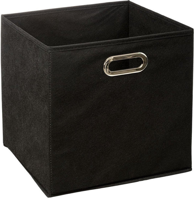 5Five Opbergmand/kastmand zwart - linnen - 29 liter - 31 x 31 x 31 cm - Opbergbox - Vakkenkast manden
