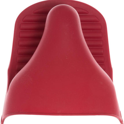 Secret de Gourmet Siliconen ovenwant/ovenhandschoen - rood - 9 x 12,5 cm - Pannenlap - Keukenhandschoen