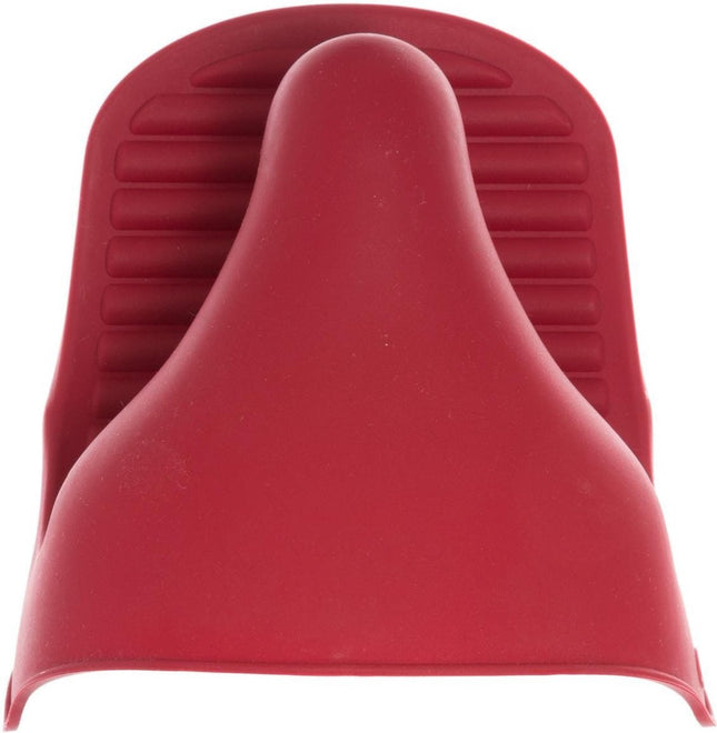 Secret de Gourmet Siliconen ovenwant/ovenhandschoen - rood - 9 x 12,5 cm - Pannenlap - Keukenhandschoen