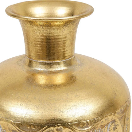 Belli Atmosphera Vaas - Goud - Gietijzeren Bloemenvaas H41 cm - Decoratieve Sierpot - Nostalgisch Design - Sierlijke vaas - 1.1KG