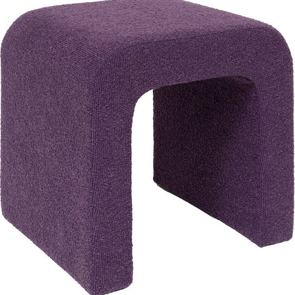 Atmosphera Sevi Poef - Bouclé - Paars