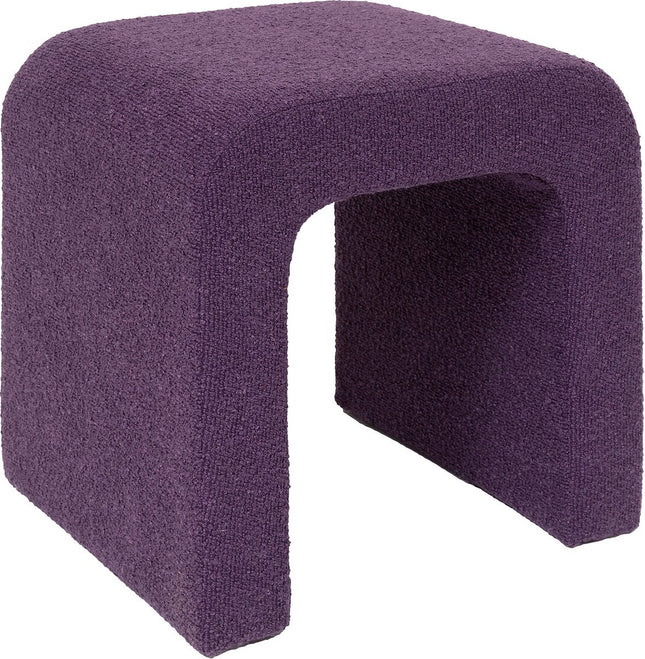 Atmosphera Sevi Poef - Bouclé - Paars
