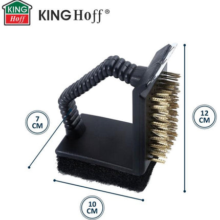 KINGHoff Grill Cleaning Brush KH-1913 – 3-in-1 Set (Scraper, Sponge & Brush) voor Effectief Grillonderhoud - Barbecue Borstel - BBQ Spons - Barbecue Reiniging