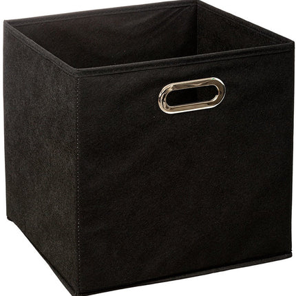 5Five Opbergmand/kastmand - zwart - linnen - 7 liter - 31 x 15 x 15 cm - Opbergbox - Vakkenkast manden