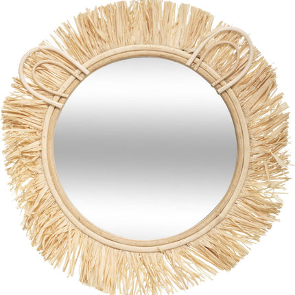 Atmosphera Kids Raffia spiegel voor de kinderkamer leeuw - Rotan - D38cm