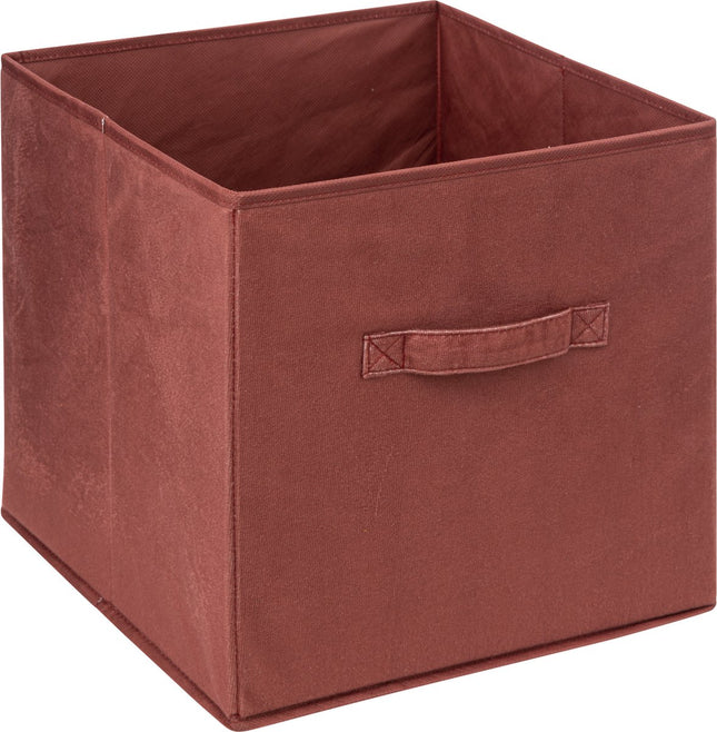 5Five Opbergmand/kastmandje - Bordeaux rood - 31 x 31 x 31 cm - 29 liter - Vakkenkast manden - Stof met versterkte bodem - Opvouwbaar