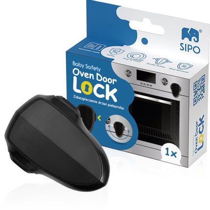 SIPO Ovenslot 9,2x9x2,8 cm - Veiligheidsslot Ovendeur tegen Openen door Kinderen - Eenvoudige Installatie - Slot voor oven - Zwart