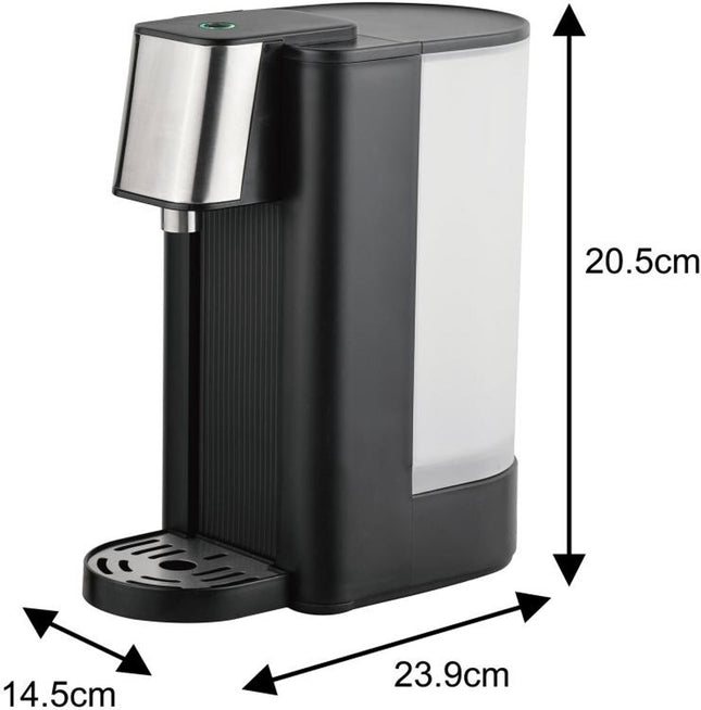 Klausberg KB7877 Hot Water Dispenser – 2,5 Liter – Zwart & RVS – 2600W – Direct kokend water in 5 seconden - Heetwaterdispenser - Waterkoker -