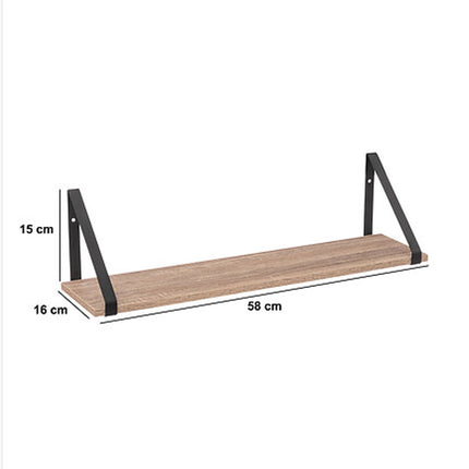 Five Wandplankje Aliaj - zwart/beige - metaal/hout - 58 x 16 x 15 cm