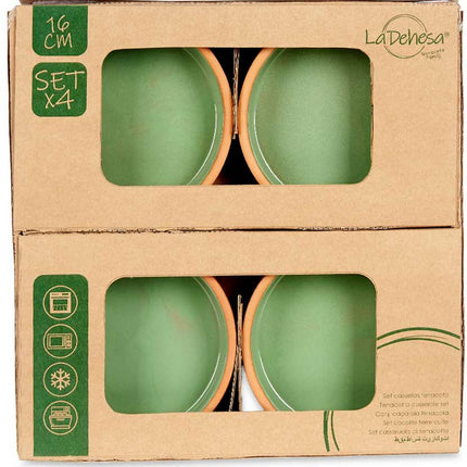La Dehesa - Set 4x tapas/creme brulee schaaltjes terracotta/groen 16cm