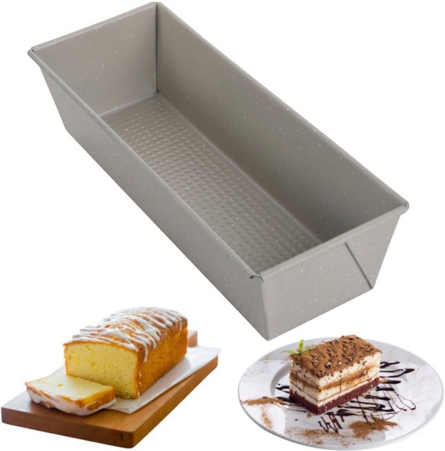KINGHoff Bakvorm 31 cm - Fruitcakevorm voor Cake en Brood - Koolstofstaal met Anti-Aanbak Laag - Ovenbestendig tot 220°C - Beige Marmervorm KH-1972