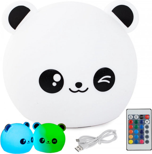 nachtlampje kinderen - kinderlampje - panda - 8 kleuren - oplaadbaar USB - Kindvriendelijk- nachtlampje baby - Kinderlamp - kerstcadeau