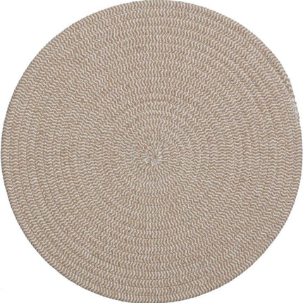 Tafel placemat/onderlegger - rond - taupe - katoen - 38 cm - Ontbijt/lunch/diner placemats