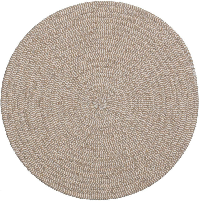 Tafel placemat/onderlegger - rond - taupe - katoen - 38 cm - Ontbijt/lunch/diner placemats