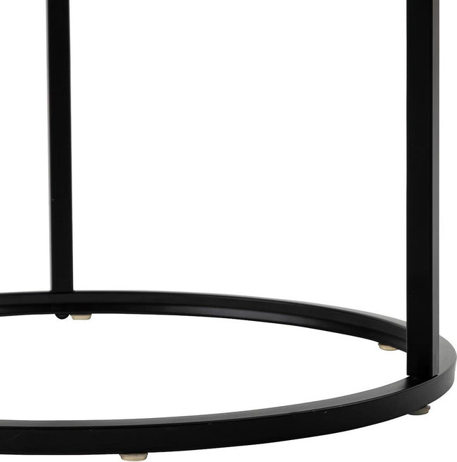 Atmosphera Bijzettafels Noah - Ø35/56/54xH45cm - Set van 3 stuks - Zwart