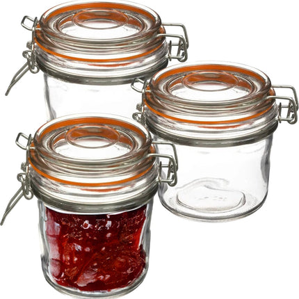 Secret de Gourmet Inmaakpot/voorraadpot - 3x stuks - 330 ml - glas met beugelsluiting - weckpot