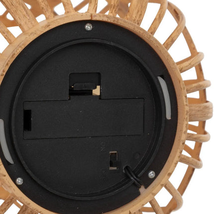 Atmosphera Solar tuin lantaarn - naturel - rotan kunststof - 16 x 23 cm - buiten - Led kaars licht