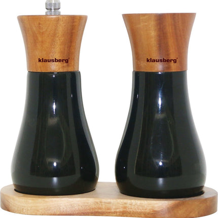 Klausberg 7594 - Peper en zout molen - zwart - 13 cm hoog