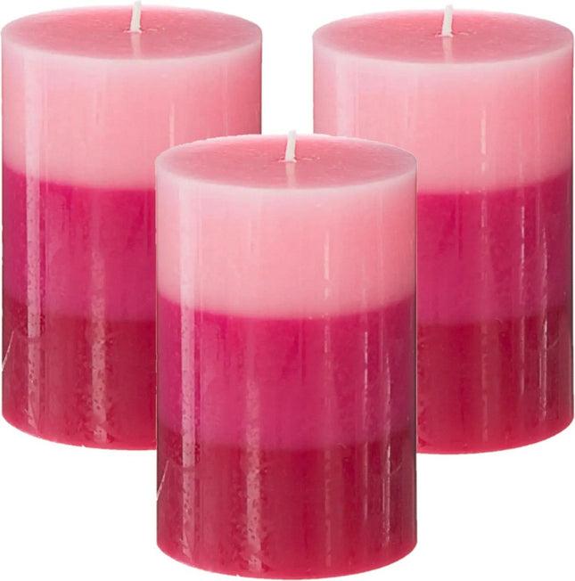 Atmosphera Geurkaars Nina - 3x stuks - Framboos - 45 branduren - 7 x 10 cm