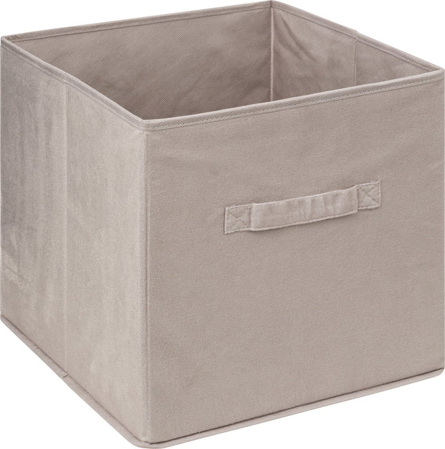 5Five Opbergmand/kastmandje - Beige - 31 x 31 x 31 cm - 29 liter - Vakkenkast manden - Stof met versterkte bodem - Opvouwbaar