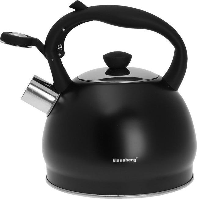 Klausberg 7428 - Fluitketel - RVS - 2 liter - zwart
