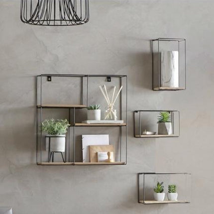 Atmosphera Wandplanken set van 4 - wandrek - wandbox - grote set wandrekjes
