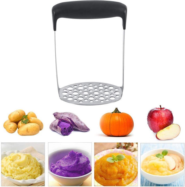 Aardappelstamper, aardappelbreker van roestvrij staal, aardappelpers, fruitpers, kindervoer, 6 mm en 9 mm rijen