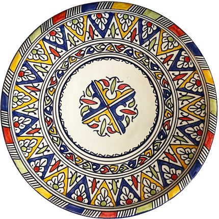 Kleurrijke Keramische schaal Fes 35 cm