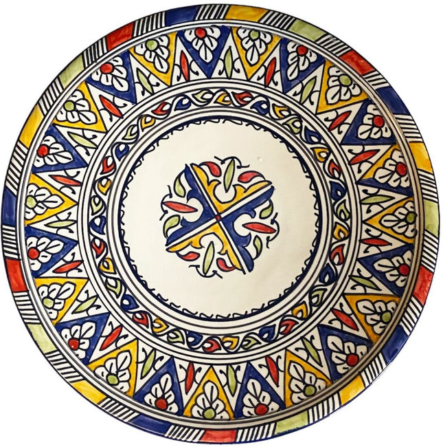 Kleurrijke Keramische schaal Fes 35 cm