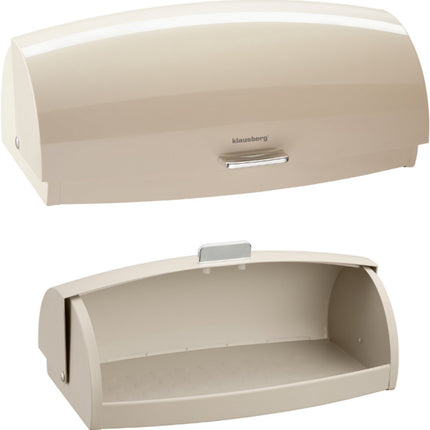KLAUSBERG Metalen Brooddoos - Beige - 45x28,5x17 cm - Broodtrommel voor Moderne Keuken - KB-7932 - Brood vershouddoos