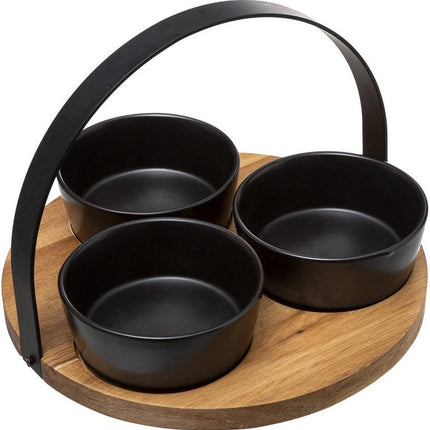 Set voor voorgerechtjes Secret de Gourmet Zwart Keramiek 4 Onderdelen (Ø 21 cm)