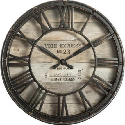 Wandklok bruin - diameter 21 cm - Woonkamer Klok Industrieel - Landelijke wandklok - Keukenklok - Vintage Klok -